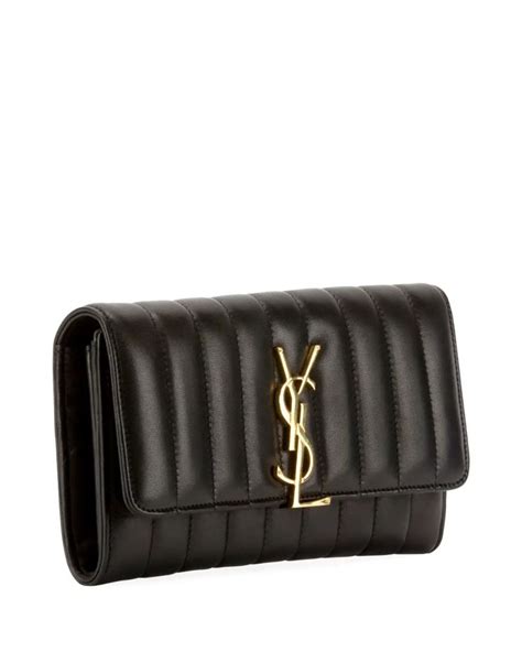 Saint Laurent Vicky Monogram YSL Quilted Leather Continental 